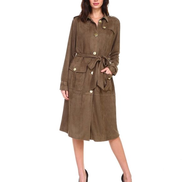 NWT Joh Apparel Ariana Suede Trench Coat & Dress - Picture 6 of 7